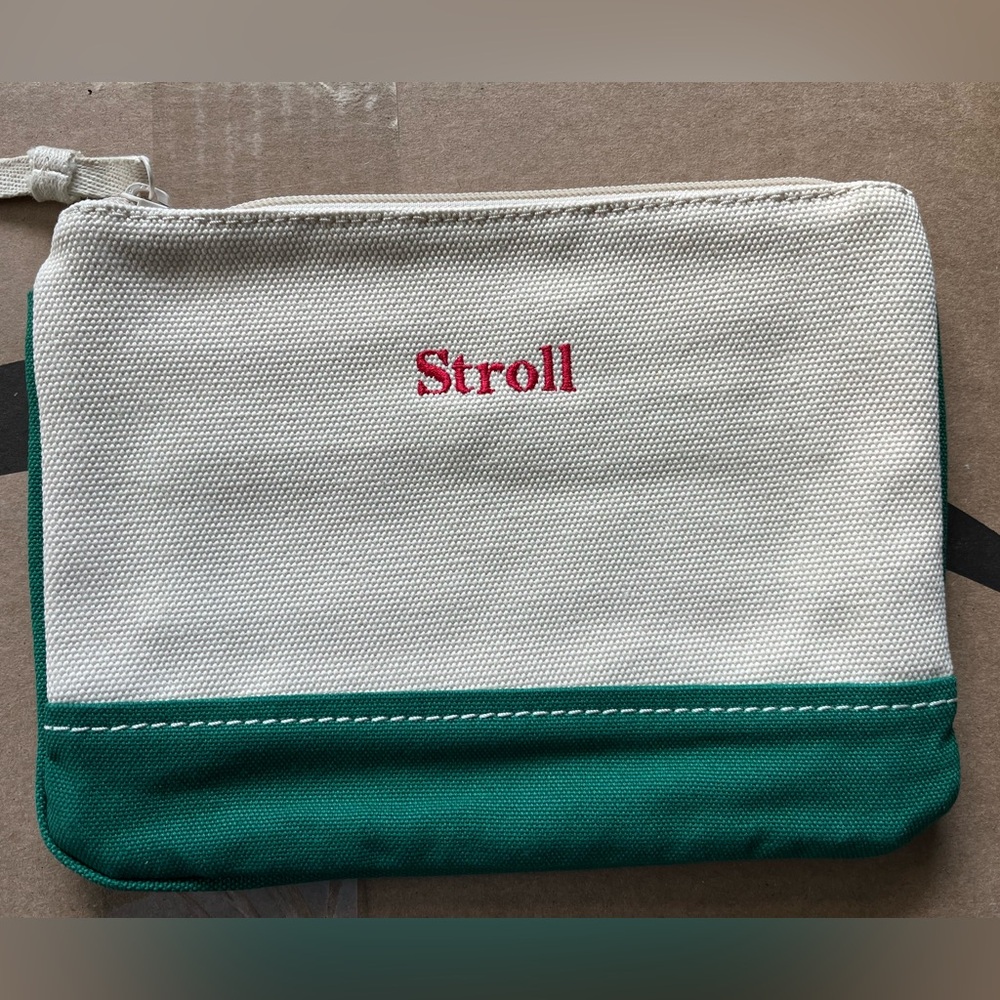 NWT Solid Canvas Zippered Pouch “Stroll”